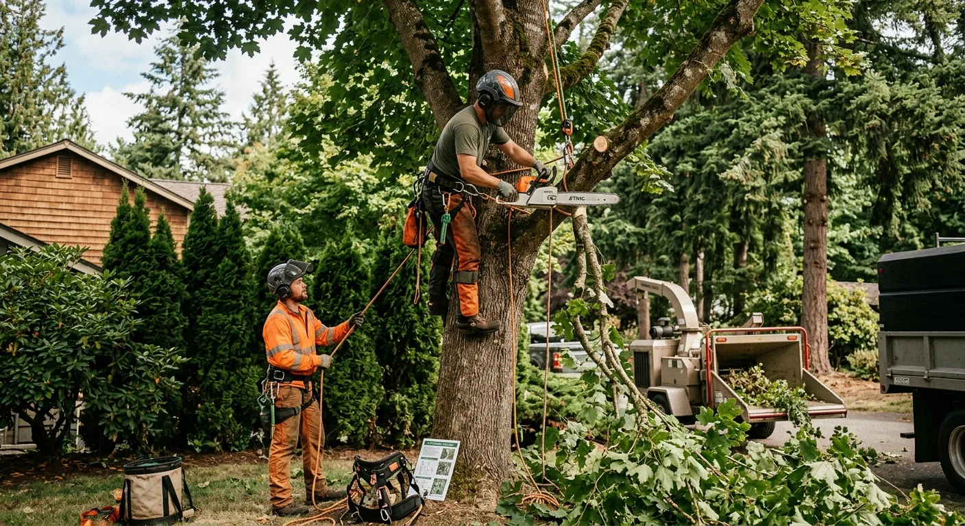 Cleared brush and tidy property edge after removal work in a Sammamish yard