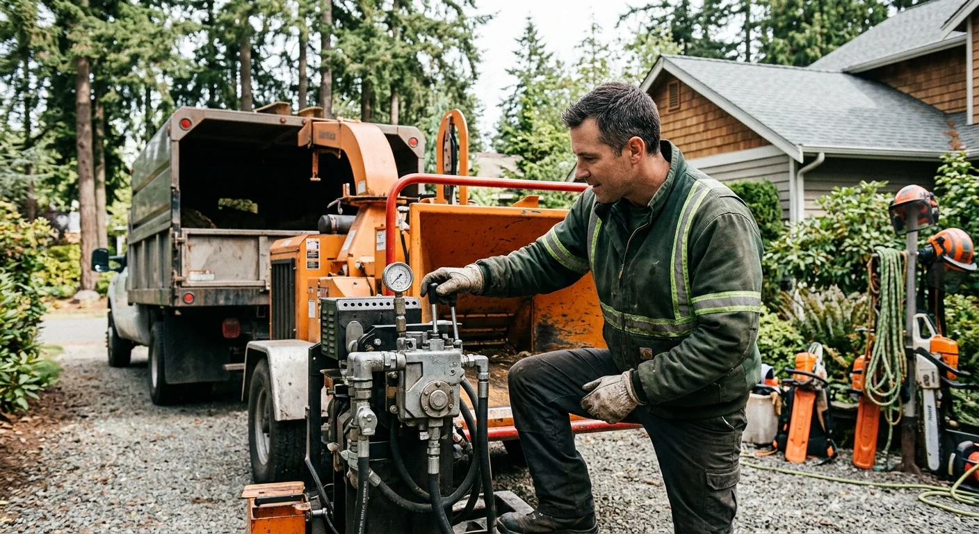 Sammamish Tree Service technician reviewing Tree Service equipment in Sammamish, WA