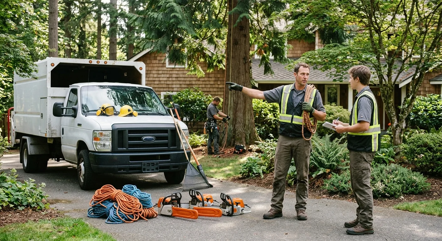Tree Service equipment ready for customer walkthrough