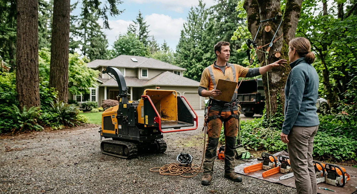 Tree Service equipment ready for customer walkthrough