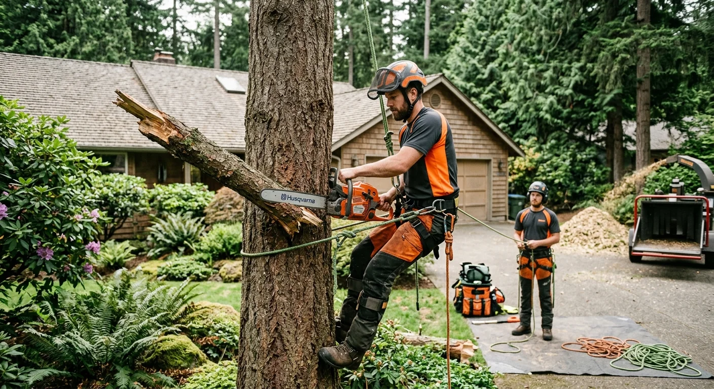 Technician reviewing a written estimate with a homeowner on site