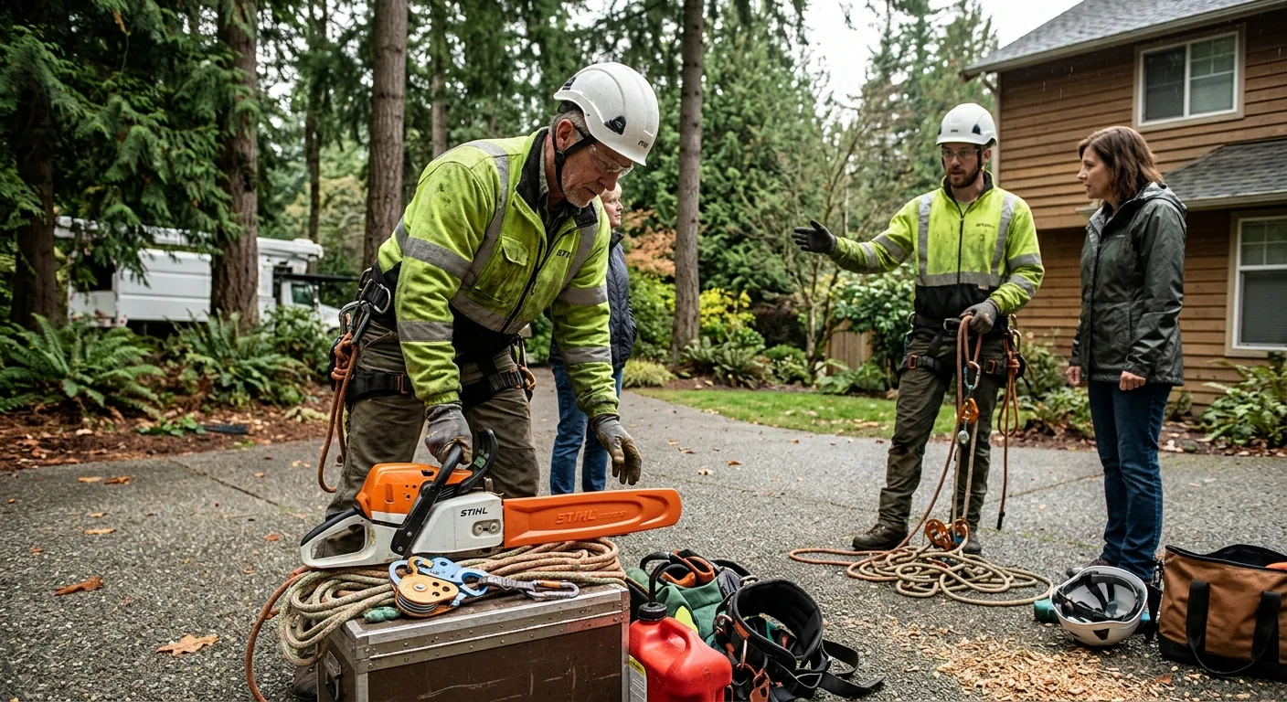 Tree Service equipment ready for customer walkthrough